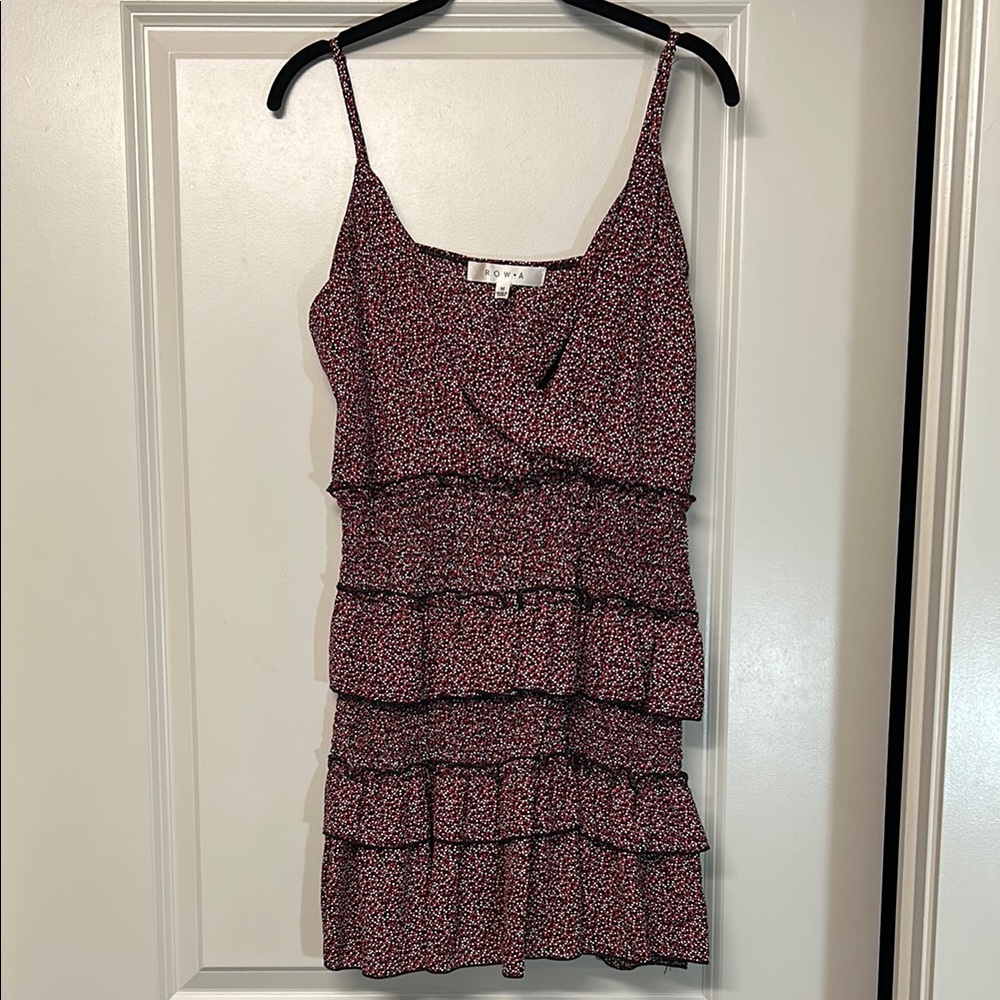 Pink and Black Tiered Mini Dress